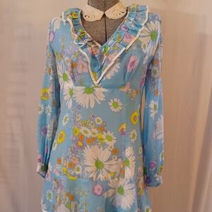 Fabulous Turquoise Floral Frock